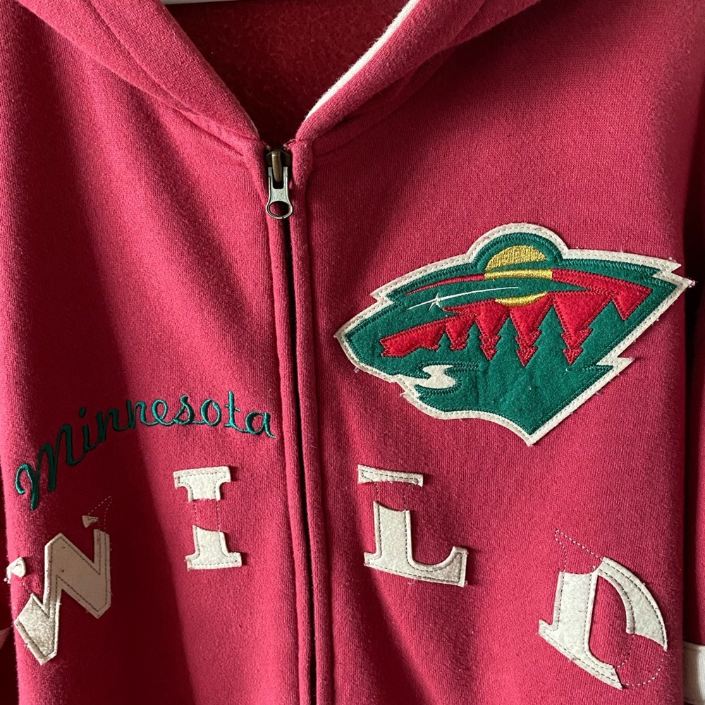 Minnesota Wild Women’s Old Time Hockey Full Zip Sweatshirt SZ L - Picture 2 of 5